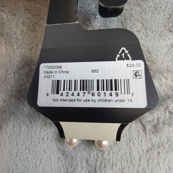 New Napier Faux Pearl Drop Earrings Rose White Push Back Elegant Eveningwear - Picture 2 of 3